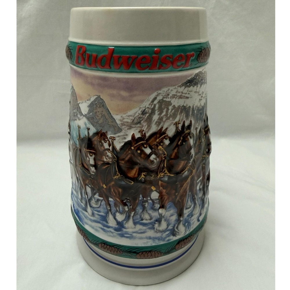 Vintage 1993 Budweiser Holiday Stein Special‎ Delivery Nora Koerber Ceramarte